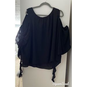 Black flowy off shoulder top